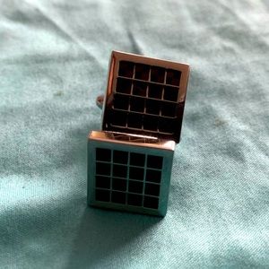 Stainless Steel & Black Checkered Cufflinks (EUC)